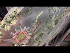 Vải tuyn màu sắc ren độ bền màu cao 130 cm thêu