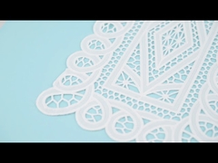 Embroidered Rectangle Lace Appliques Water Soluble For Garment