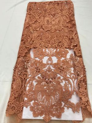 Shiny Sequin Embroidered Floral Beaded Bridal Lace Fabric