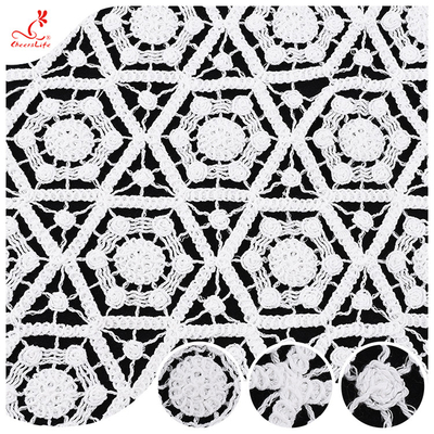 Tải đan trắng Guipure Đan thêu dây đai Đan đan cho váy